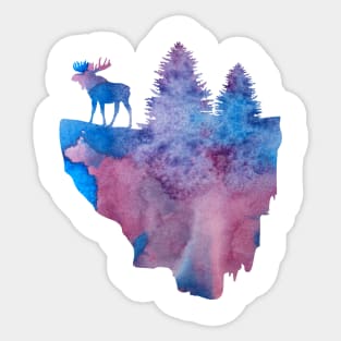 Floating island (moose) Sticker